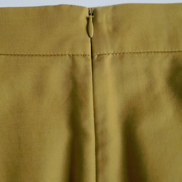KENAR Pencil Skirt with Pokets and Back Slit in Ocre Yellow - Picture 4 of 16